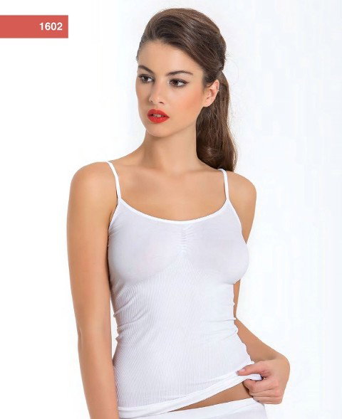 Dikişsiz İnce Askılı Korsajlı Atlet Siyah Miss Fit 1602