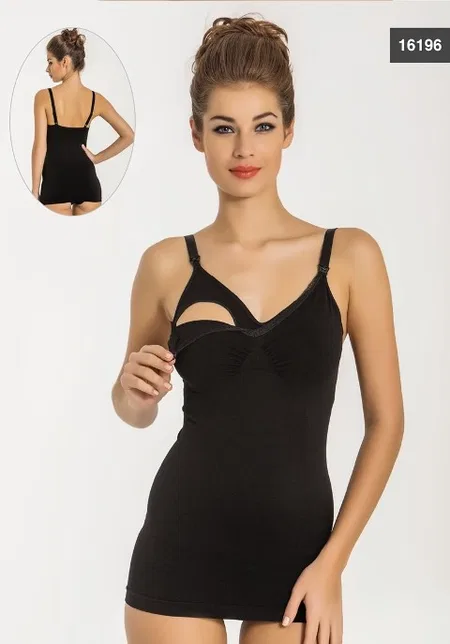 Pamuklu Çift Katmanlı Emzirme Atlet Miss Fit 16196 - Siyah