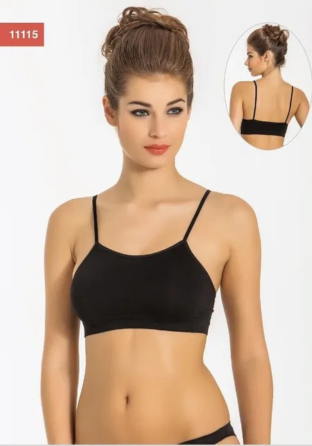 Esnek Dantel Detaylı Balensiz Büstiyer Miss Fit 11115 - Siyah
