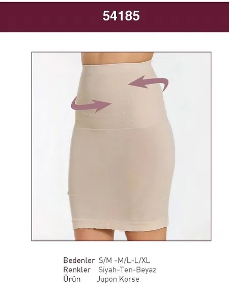 Antistatik Kaygan Jüpon Korse Miss Fit 54185 - Ten