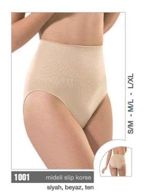 Yüksek Bel Dikişsiz Slip Korse Miss Fit 1001 - Ten