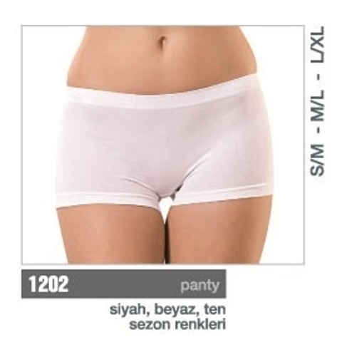 Yüksek Bel Uzun Paça Kadın Boxer Külot Miss Fit 1202 - Beyaz