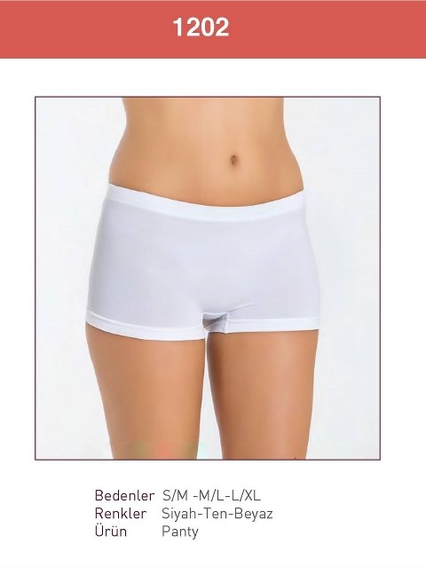 Yüksek Bel Uzun Paça Kadın Boxer Külot Miss Fit 1202 - 2