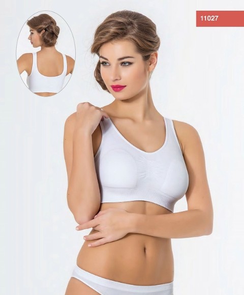 Tam Kap Pedli Büstiyer Siyah Miss Fit 11027 - Beyaz