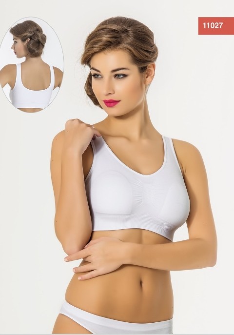 Tam Kap Pedli Büstiyer Siyah Miss Fit 11027 - Beyaz