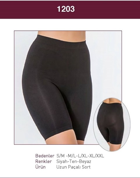 Uzun Paçalı Şort Korse Bel Desteği Miss Fit 1203 - 2