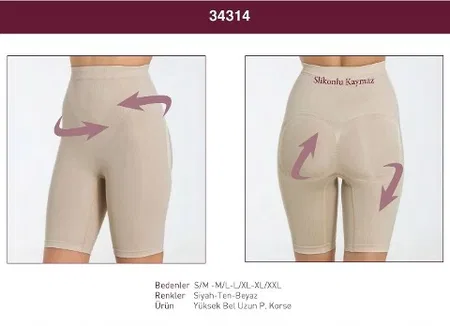 Yüksek Bel Kaymaz Korse Miss Fit 34314 - Ten