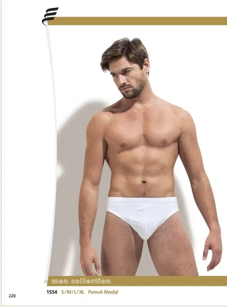 Esnek Pamuk Modal Erkek Slip Erdem 1554 - Beyaz