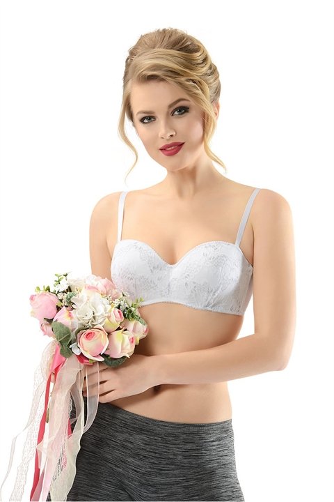 NBB Dantel Detaylı Şeffaf Straplez Sütyen NBB 3663