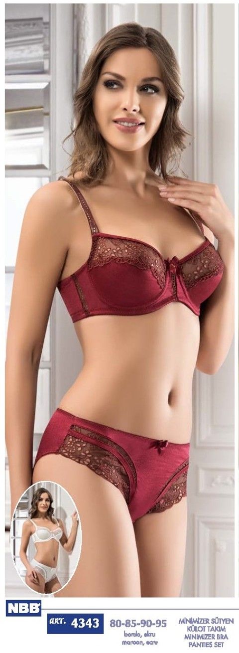 NBB Dantel Detaylı Minimizer Sütyen Külot Takım NBB 4343