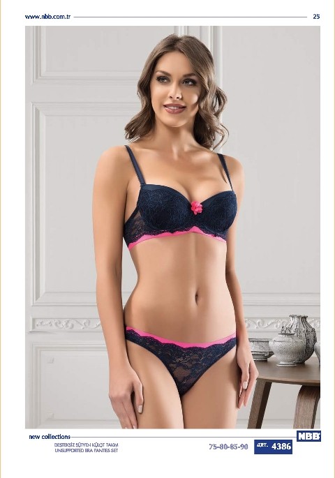 NBB Dantelli Astar Kaplı Sütyen Külot Takımı NBB 4386 - Görsel 7