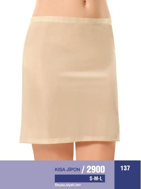 Kaygan Polyester Kısa Jüpon NBB 2900 - Ten