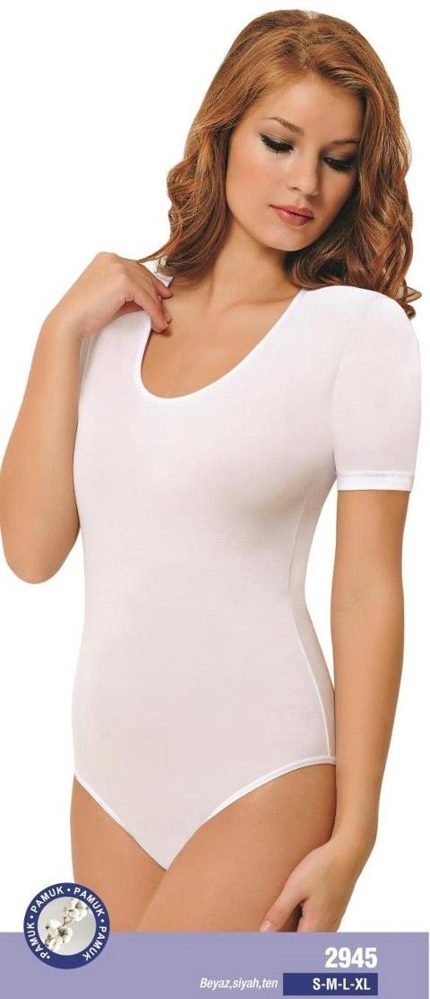 Tek Parça Yarım Kol Çıtçıtlı Body NBB 2945 - Ten