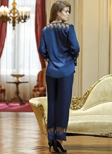 Saten Düğmeli Kadın Pijama Takımı Nurteks 5691 - 2