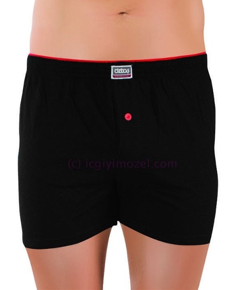 Esnek Bel Lastiği Pamuklu Boxer Öztaş 1129 - Siyah
