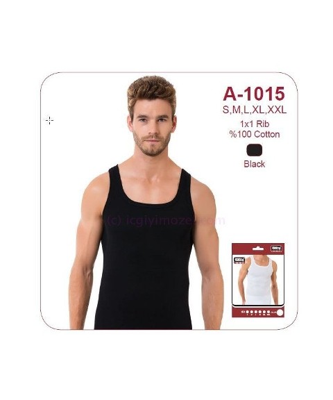 Pamuklu Siyah Ribana Atlet Öztaş 1015 - Siyah