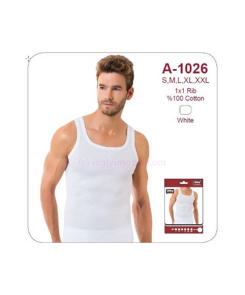 Ribana Pamuklu Erkek Atlet Öztaş 1026 - Beyaz