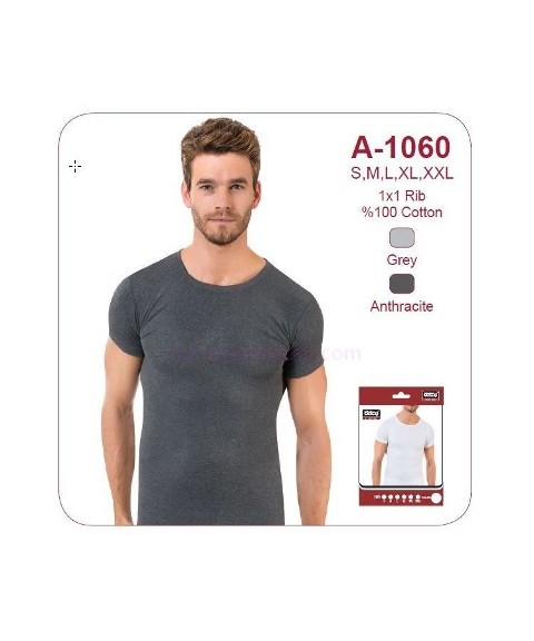 Ribana Sıfır Yaka Atlet Antrasit Öztaş 1060 - Antrasit