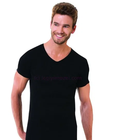 Ribana V Yaka Pamuklu Erkek Atlet Öztaş 1061