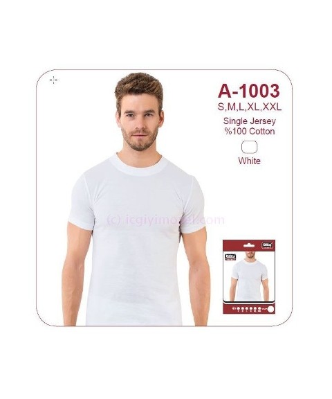 Pamuklu Sıfır Yaka Atlet Öztaş 1003 - Beyaz