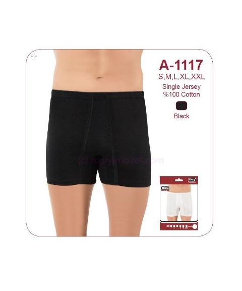 Pamuklu Esnek Bel Boxer Öztaş 1117 - Siyah
