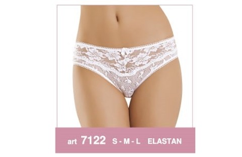 Pamuklu Dantelli Slip Külot Siyah Erdem 7122 - Beyaz