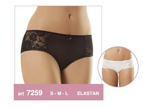 Erdem Pamuk Elastan Düşük Bel Bikini Külot Siyah Beyaz Erdem 7259 - Görsel 4