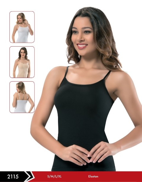 Modal Elastan Düz Kadın Atlet Erdem 2115 - Siyah