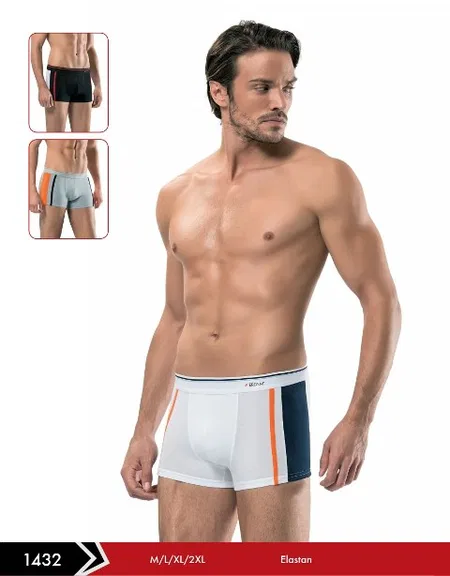 Pamuklu Esnek Bel Boxer Erdem 1432 - Beyaz