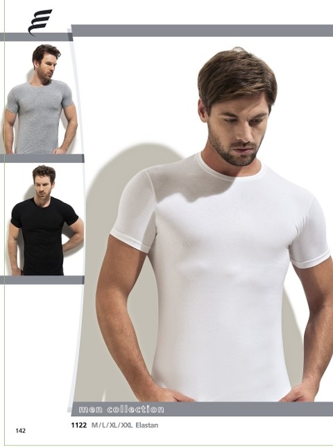 Pamuk Elastan Sıfır Vaka Erkek Atlet Siyah Gri Beyaz Erdem 1122 - Beyaz