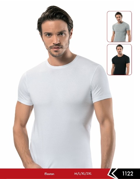 Pamuk Elastan Sıfır Vaka Erkek Atlet Siyah Gri Beyaz Erdem 1122 - Beyaz