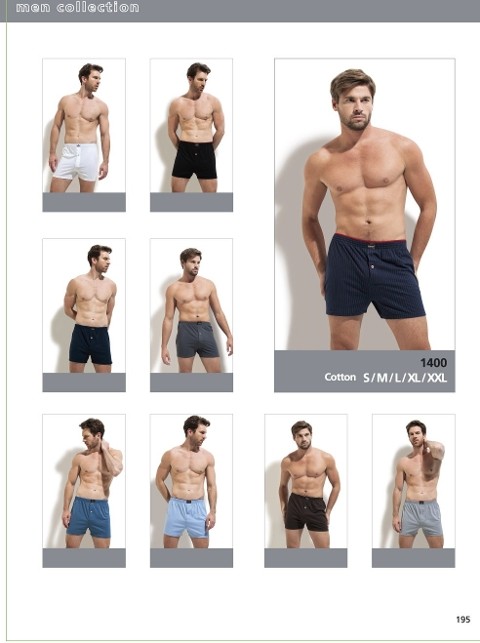 Pamuklu Esnek Bel Lastiği Erkek Boxer Erdem 1400 - Asorti