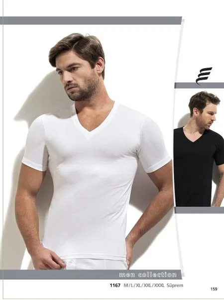 Pamuklu V Yaka Erkek Atlet 3'lü Paket Erdem 1167 - Beyaz