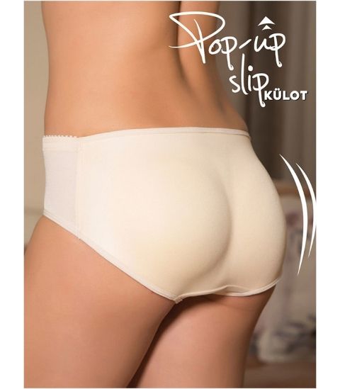 Yüksek Pamuk Oranı Silikonlu Slip Külot Miss Fit 3001 - Ten