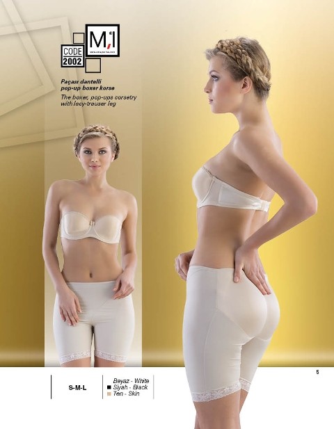Dikişsiz Yüksek Bel Toparlayıcı Korse Boxer Emay 2002 - Ten
