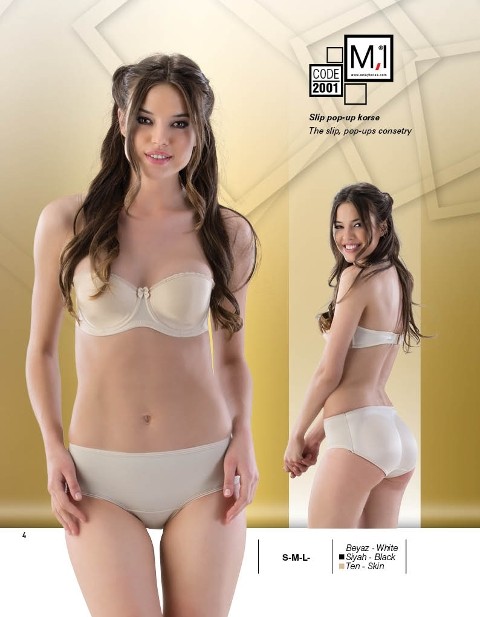 Pamuklu Yüksek Bel Popo Şekillendirici Slip Külot Emay 2001 - Ten