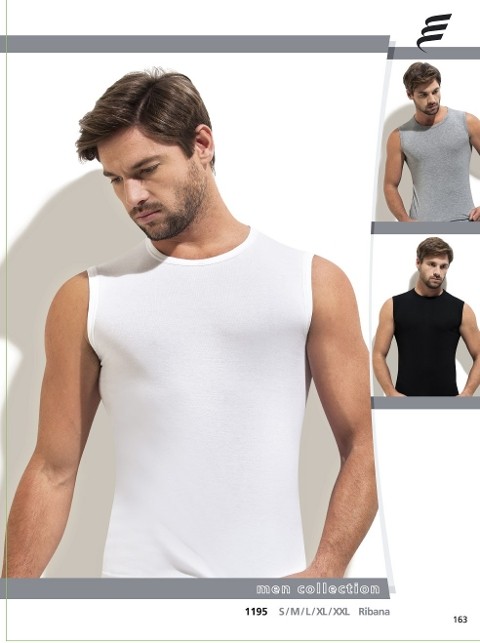 Rıbana Kolsuz Pamuklu Erkek Atlet Erdem 1195 - Beyaz