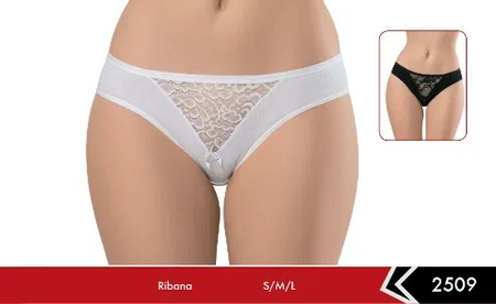 Ribana Yüksek Bel Slip Külot Siyah Beyaz Erdem 2509 - Beyaz