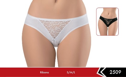 Ribana Yüksek Bel Slip Külot Siyah Beyaz Erdem 2509 - Beyaz