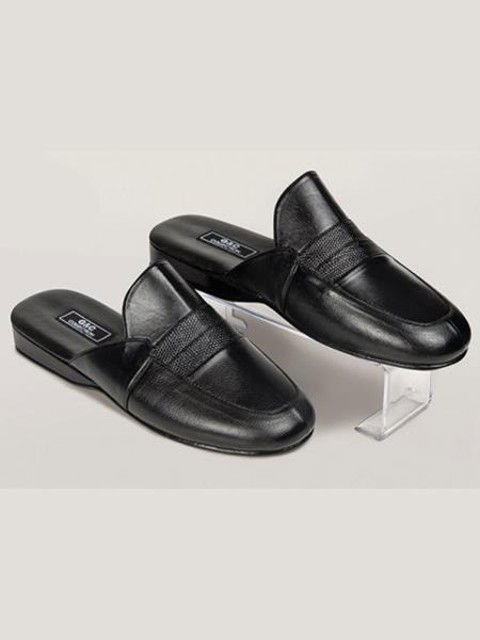 Somon Renkli Deri Şilte Taban Erkek Terliği G & C Collection 310