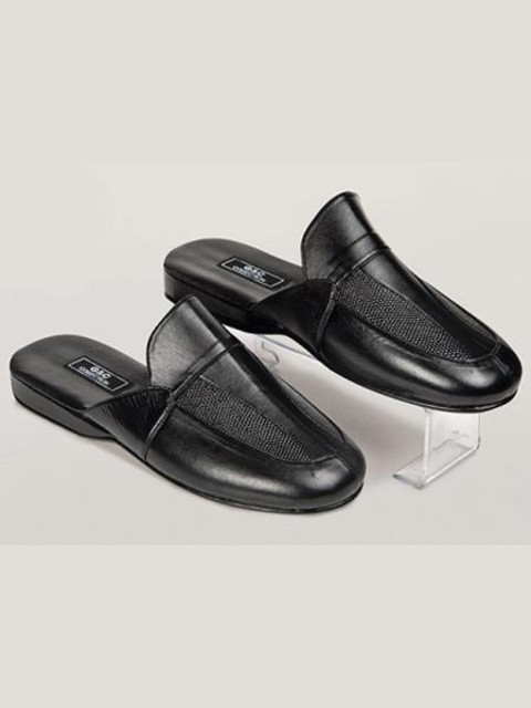 Şilte Taban Deri Erkek Terliği Somon Renk G & C 315 - Siyah