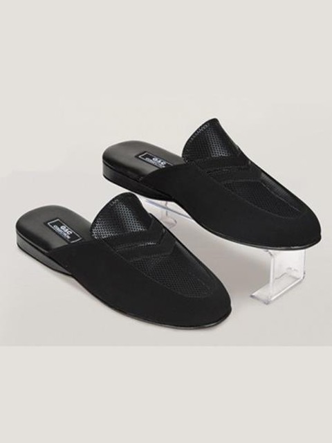 Baskılı Nubuk Tasarımlı Şilte Taban Erkek Terliği G & C 370 - Siyah