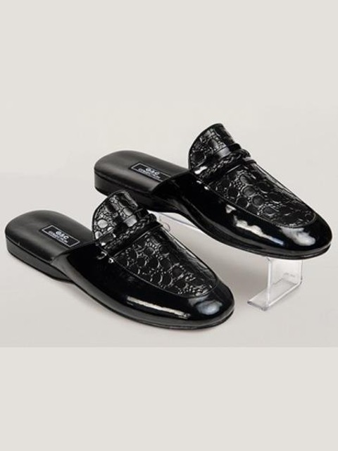 Rugan Örgülü Şilte Taban Erkek Terliği G & C Collection 365 - Siyah