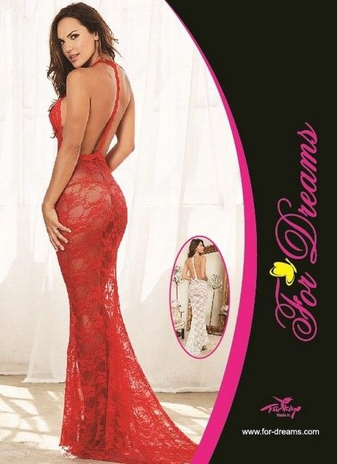 For Dreams Dantel Sırt Dekolteli Uzun Gecelik For Dreams 8100 - Görsel 4