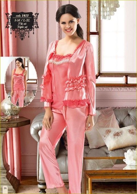 Saten Likralı 2'li Set Sistina 1413 - 2