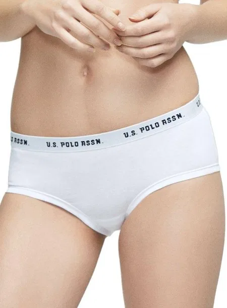 Uzun Paça Pamuklu Kadın Boxer Us. POLO Assn. 66115 - Açık Pembe-Gri Melanj-Mint