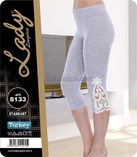 Yüksek Bel Pamuklu Esnek Tayt Lady 8133 - 2