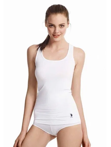 Pamuklu Nefes Alabilen Kadın Sporcu Atlet Us. POLO Assn. 66001 - Beyaz