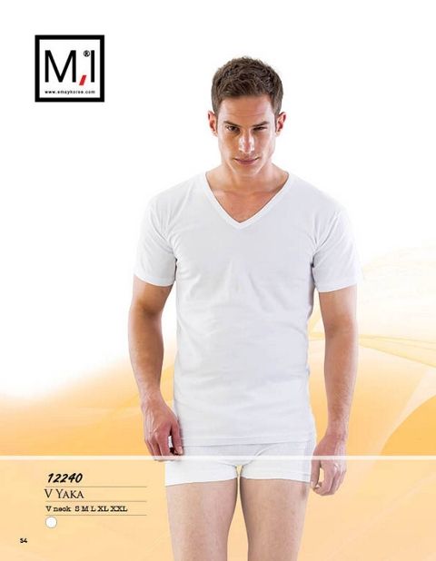 Emay Ribana V Yaka Pamuklu Atlet Emay 12240 - Görsel 2