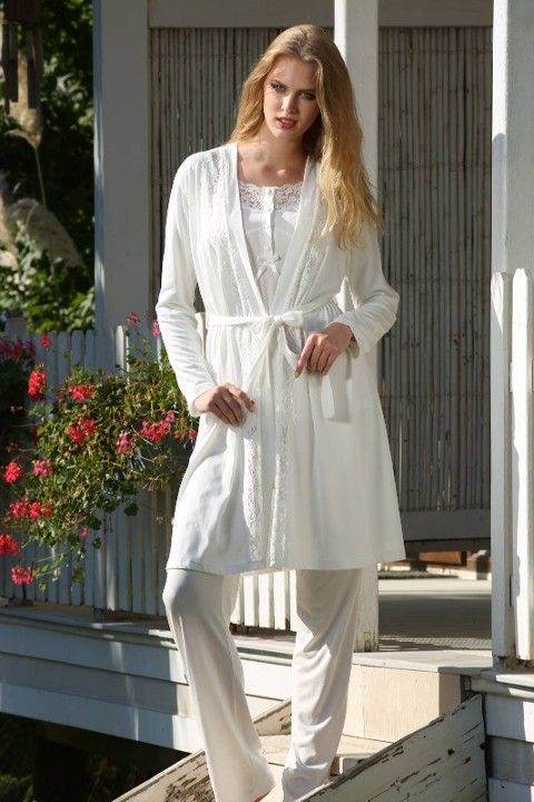 Viskon Üst-Alt Set Kadın Pijama Takımı Yeni İnci 119